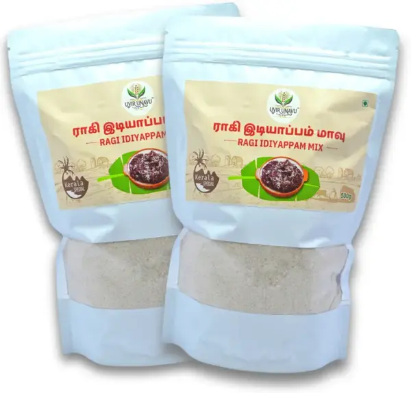 Uyir Unavu Organic Foods Ragi Idiyappam Mix | Finger Millet Idiappam Flour Healthy Breakfast  (1000 g, Pack of 2)