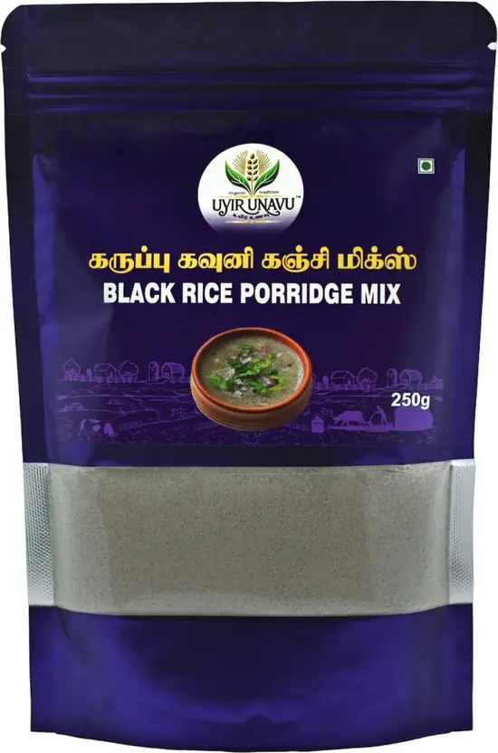 Uyir Unavu Organic Foods Karuppu Kavuni Kanji MIx | Black Rice Porridge Mix for Healthy Breakfast 250 g