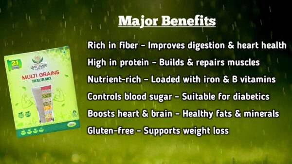 Uyir Unavu Multi Grains Nutrient Rich Health Mix Powder | 21 healthful Natural Ingredients | 100% Natural, Tasty & Nutritious | Rich in Fiber & High Protein | 400g pack